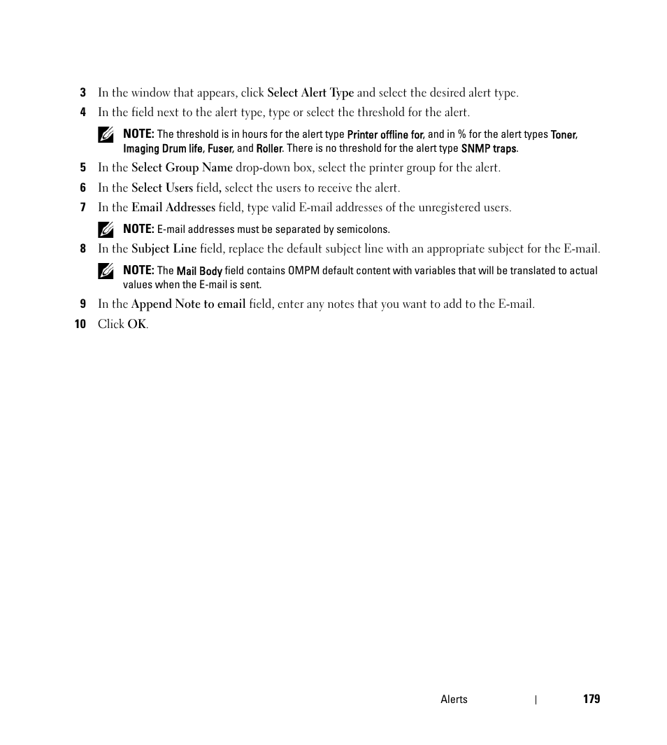 Dell Open Manage Print Manager Software User Manual | Page 179 / 276