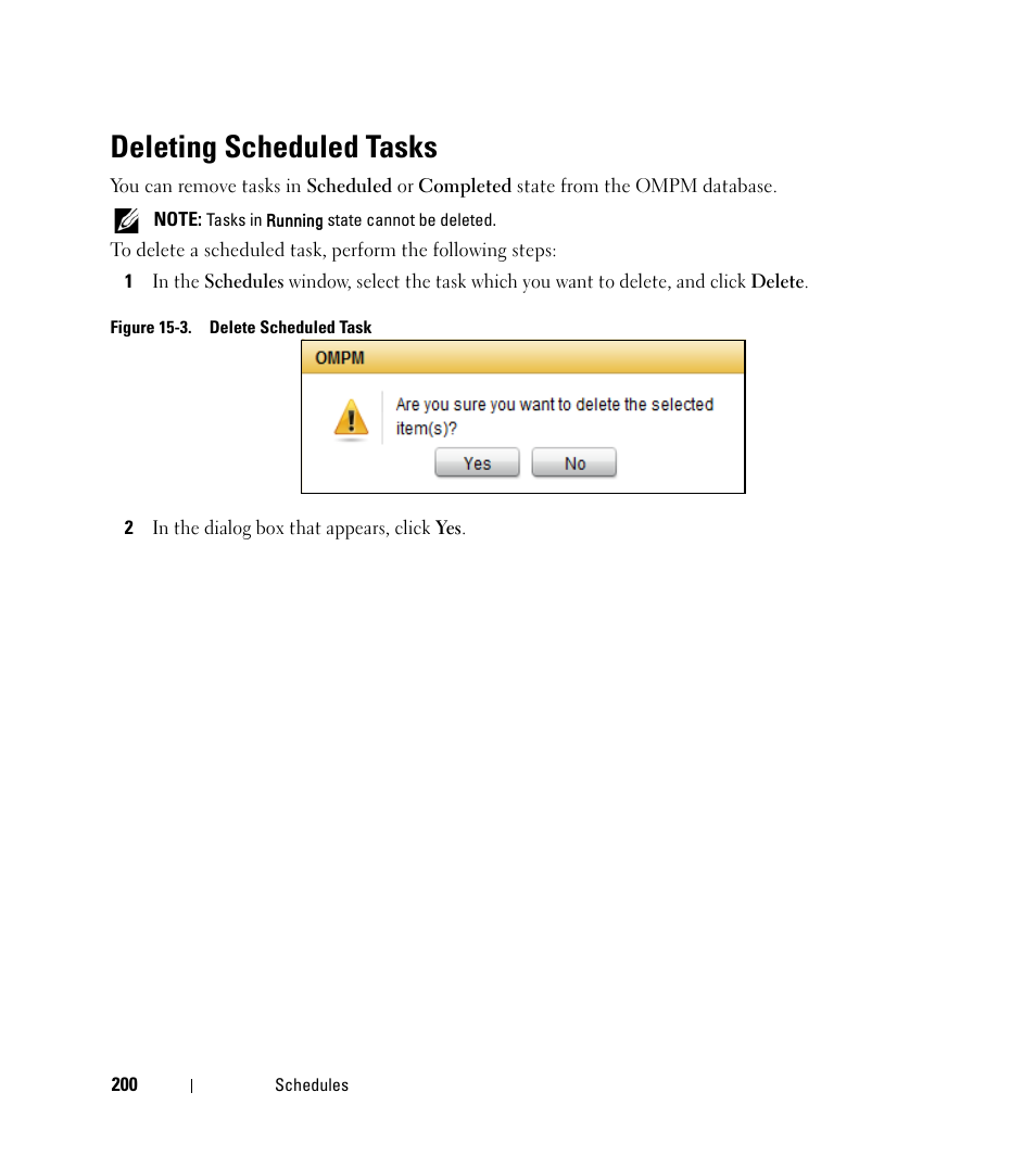 Deleting scheduled tasks | Dell Open Manage Print Manager Software User Manual | Page 200 / 276