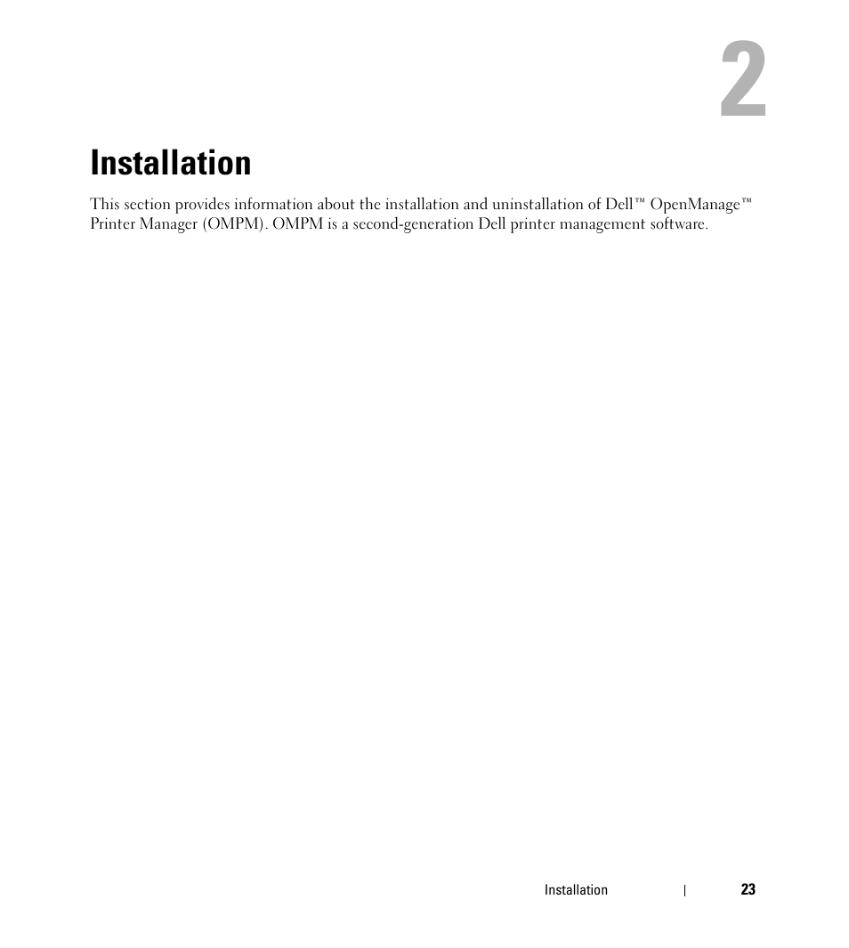 Installation | Dell Open Manage Print Manager Software User Manual | Page 23 / 276