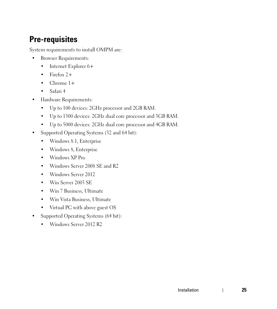 Pre-requisites | Dell Open Manage Print Manager Software User Manual | Page 25 / 276