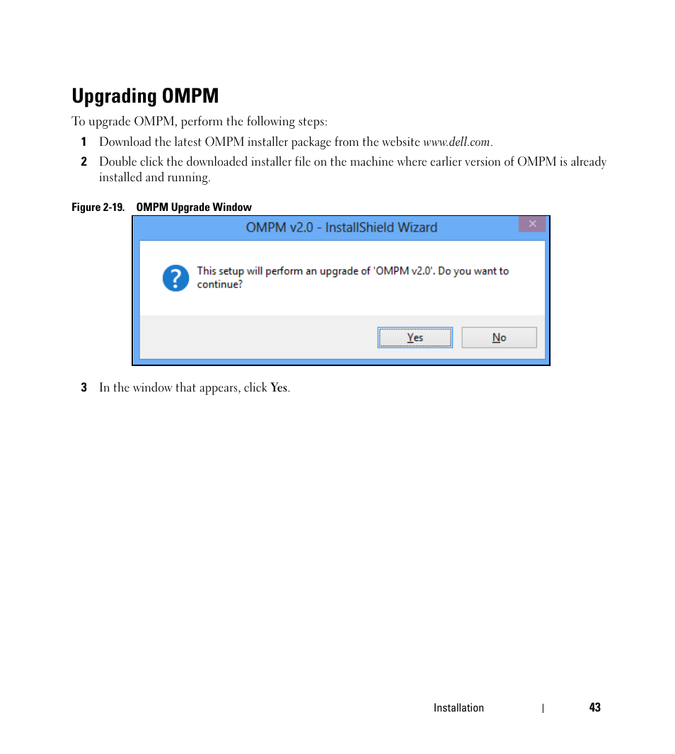 Upgrading ompm | Dell Open Manage Print Manager Software User Manual | Page 43 / 276