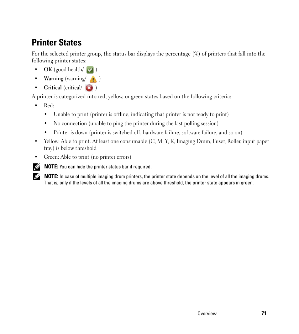 Printer states | Dell Open Manage Print Manager Software User Manual | Page 71 / 276