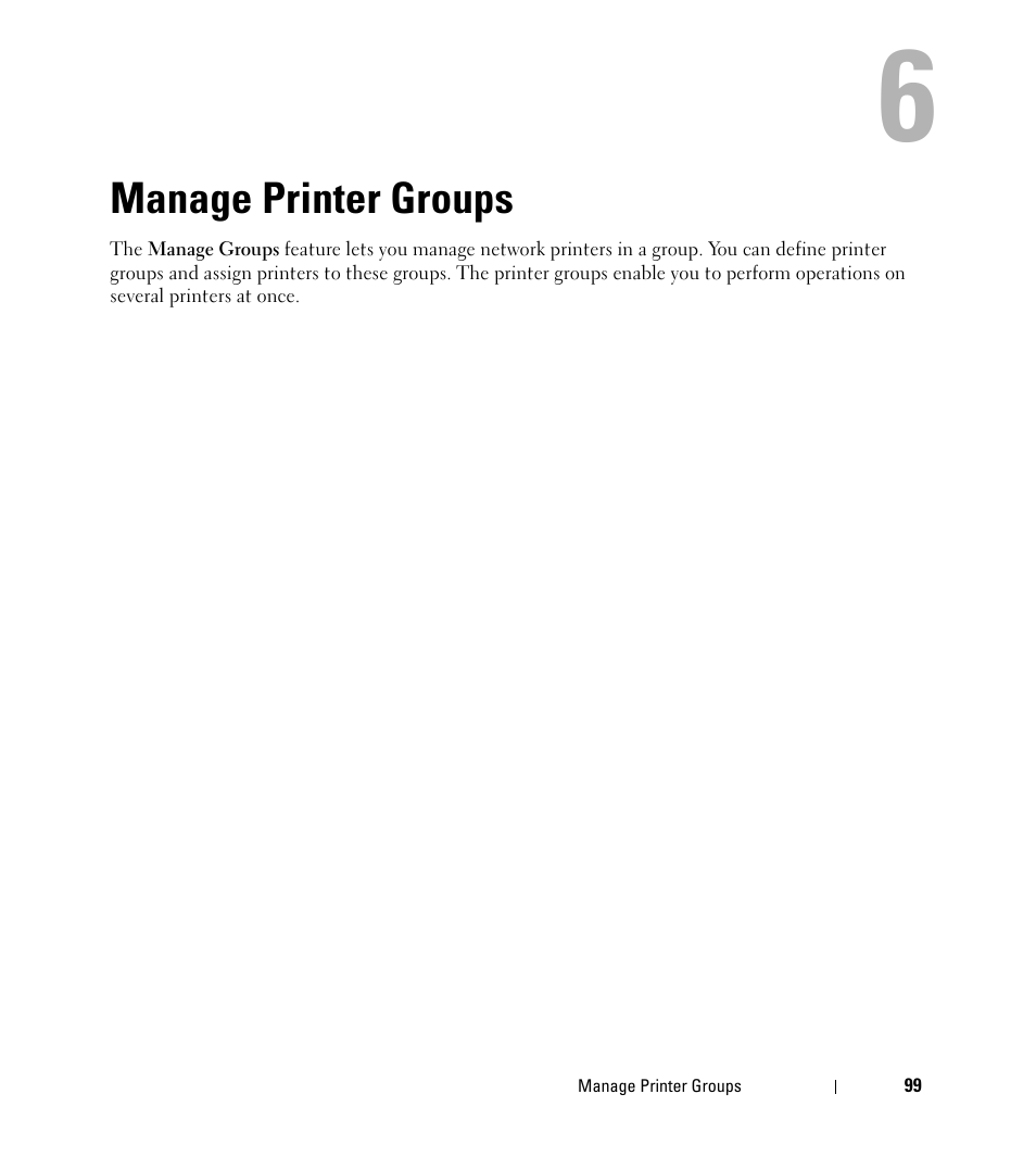 Manage printer groups | Dell Open Manage Print Manager Software User Manual | Page 99 / 276