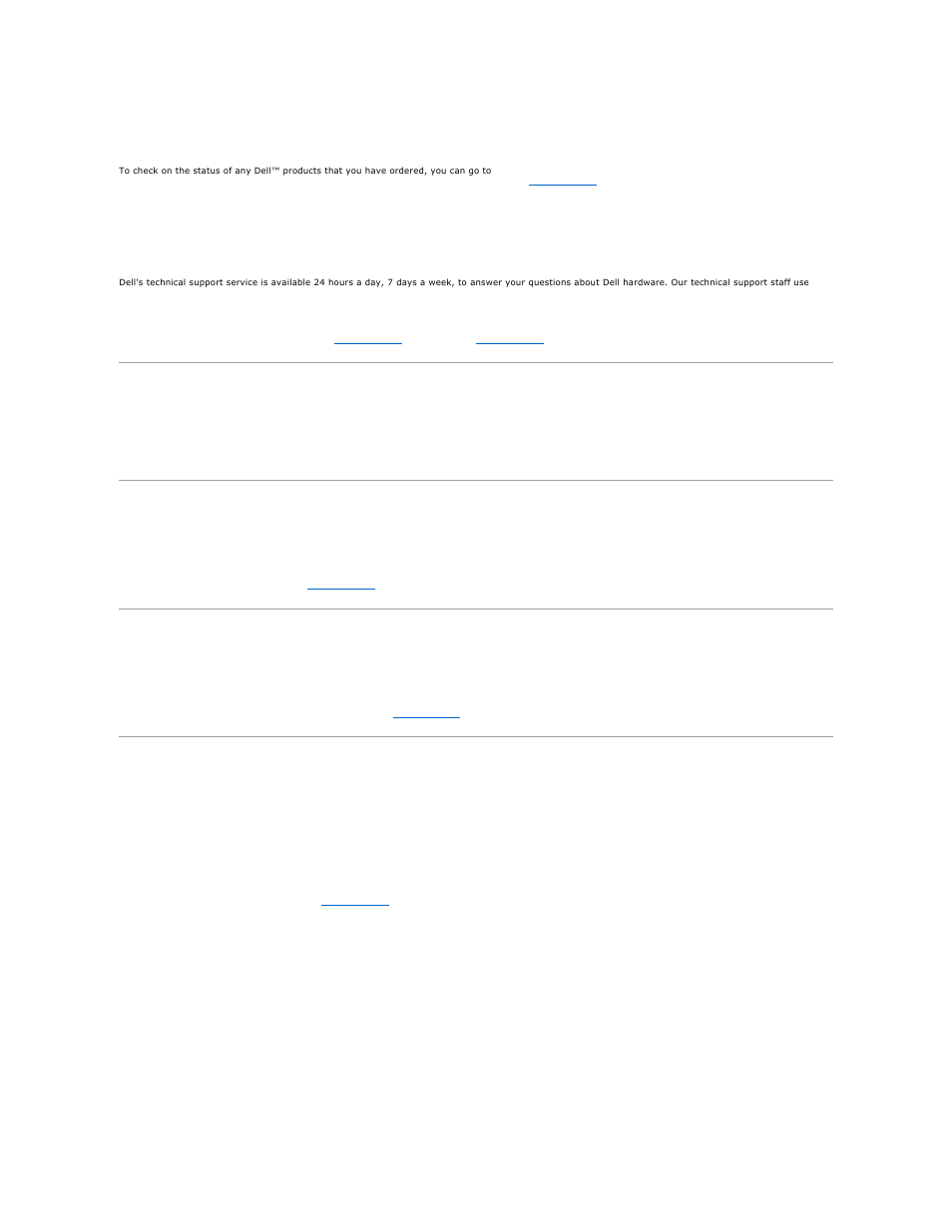 Dell enterprise training and certification, Problems with your order, Product information | Returning items for warranty repair or credit, Technical support service, Automated order-status service | Dell PowerVault 124T User Manual | Page 22 / 65