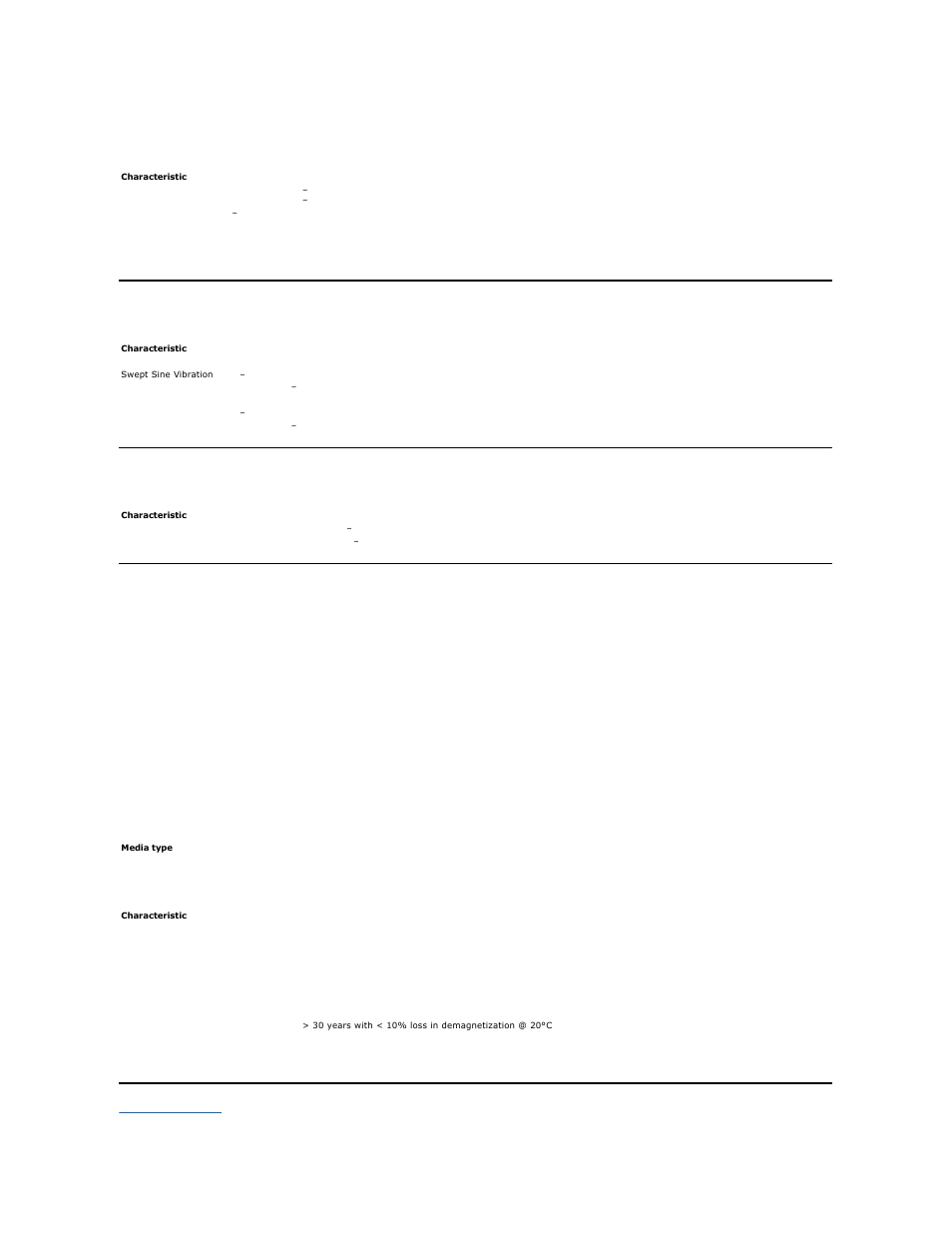 Autoloader power specifications, Autoloader vibration specifications, Autoloader shock specifications | Tape drive specifications | Dell PowerVault 124T User Manual | Page 48 / 65