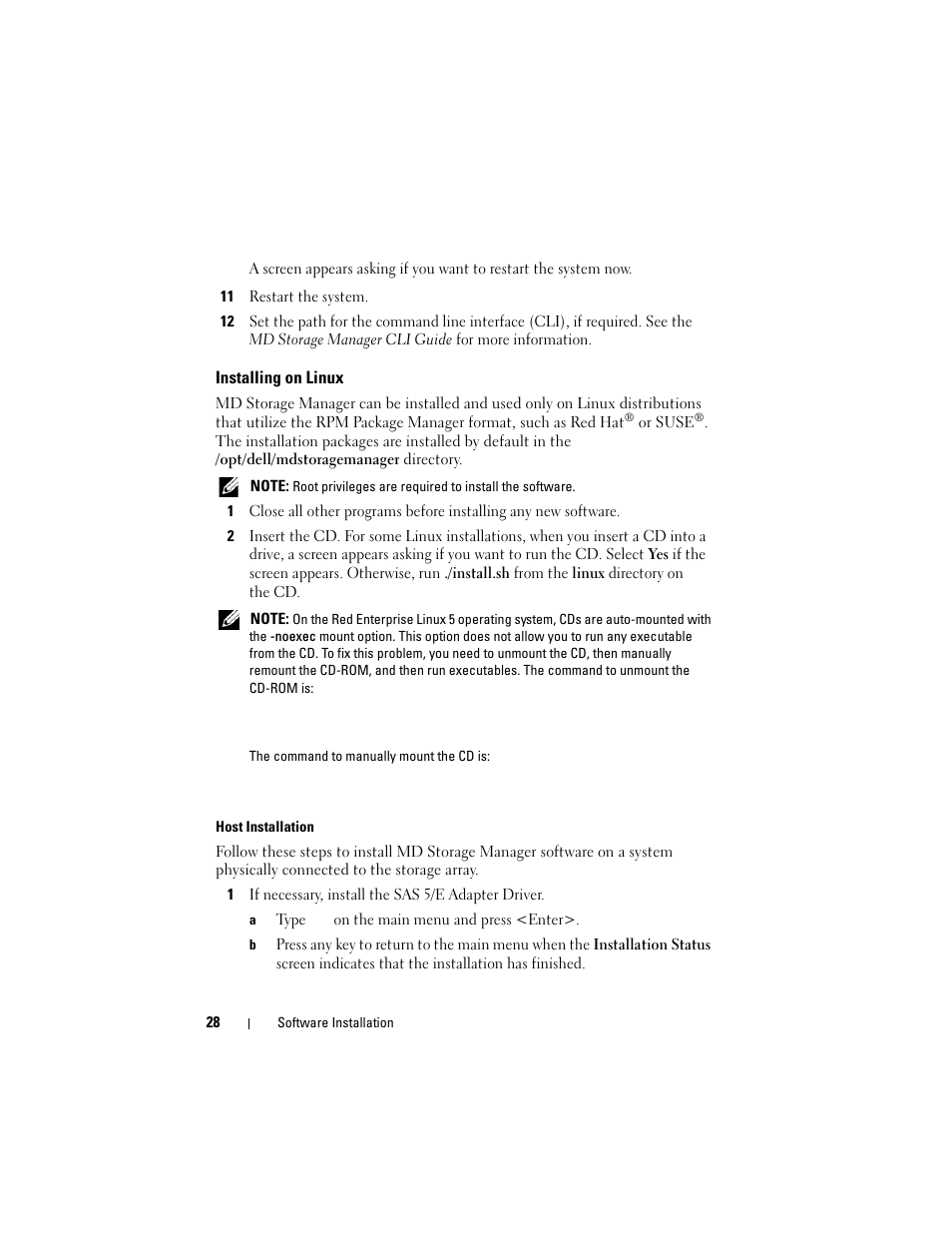 Installing on linux | Dell PowerVault MD3000 User Manual | Page 28 / 46