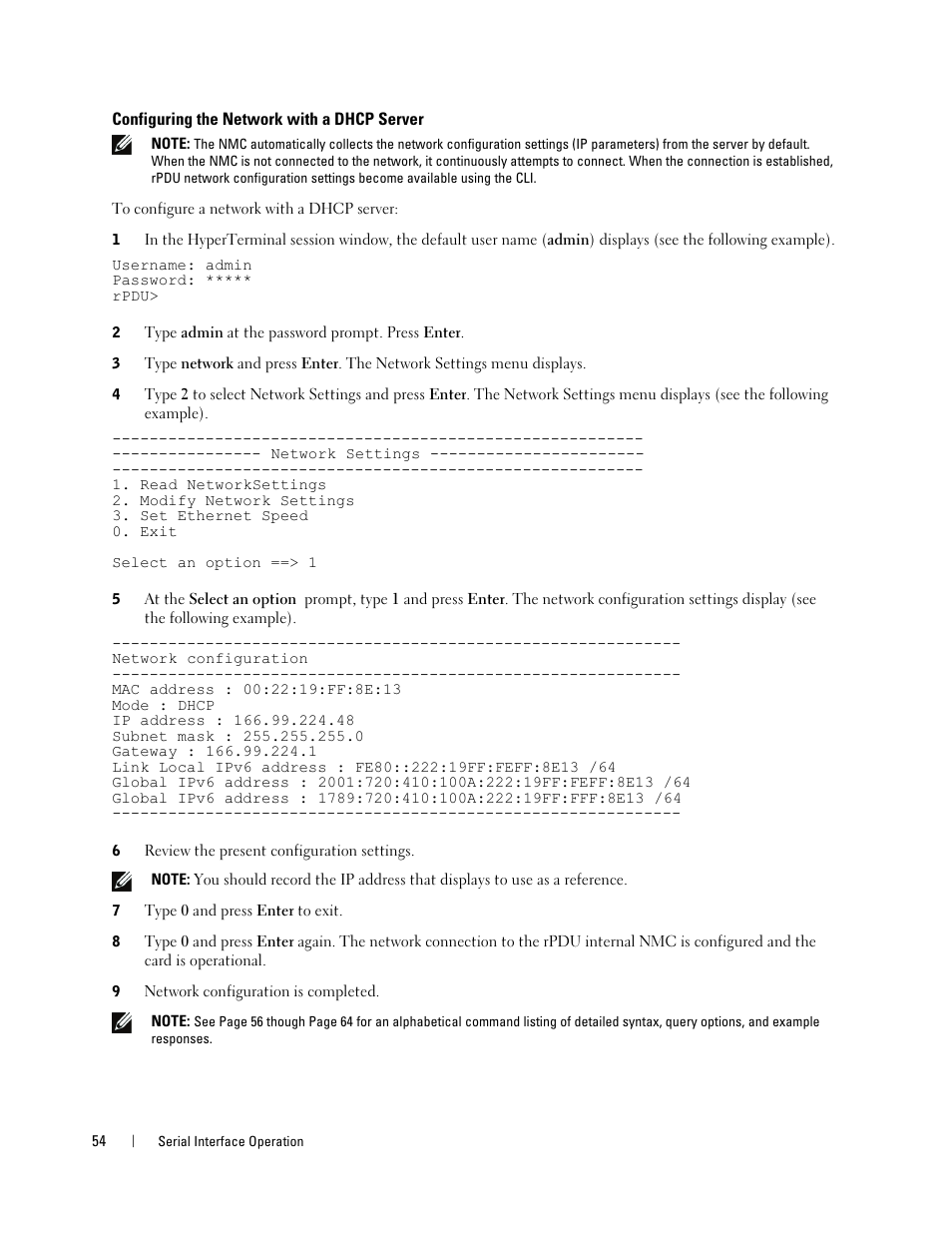 Configuring the network with a dhcp server | Dell Metered PDU LCD User Manual | Page 54 / 90