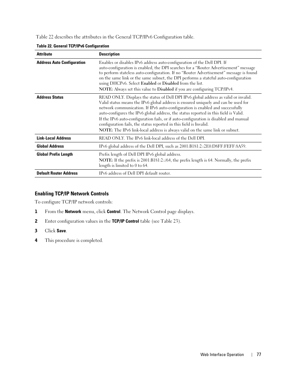 Enabling tcp/ip network controls | Dell Metered PDU LCD User Manual | Page 77 / 90