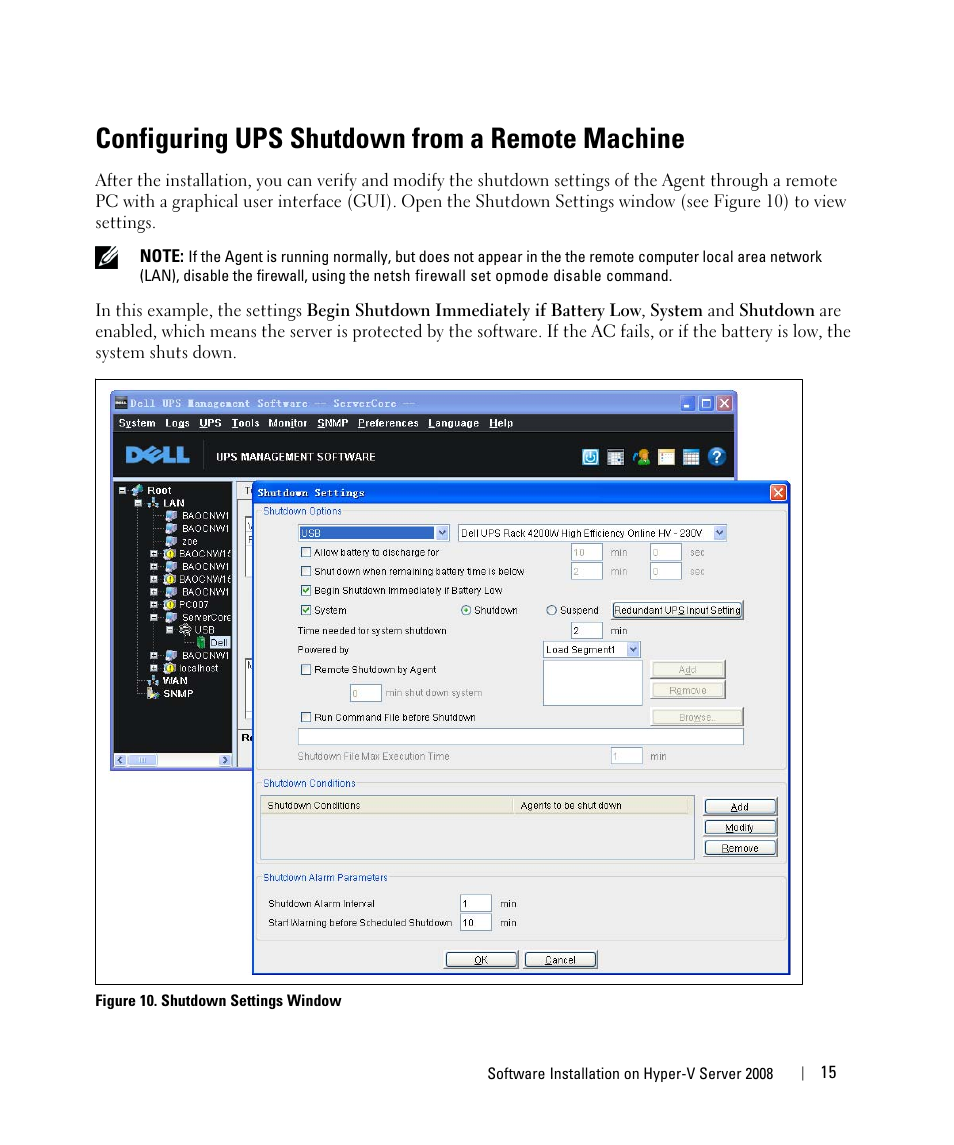 Configuring ups shutdown from a remote machine | Dell UPS 10000R User Manual | Page 15 / 28