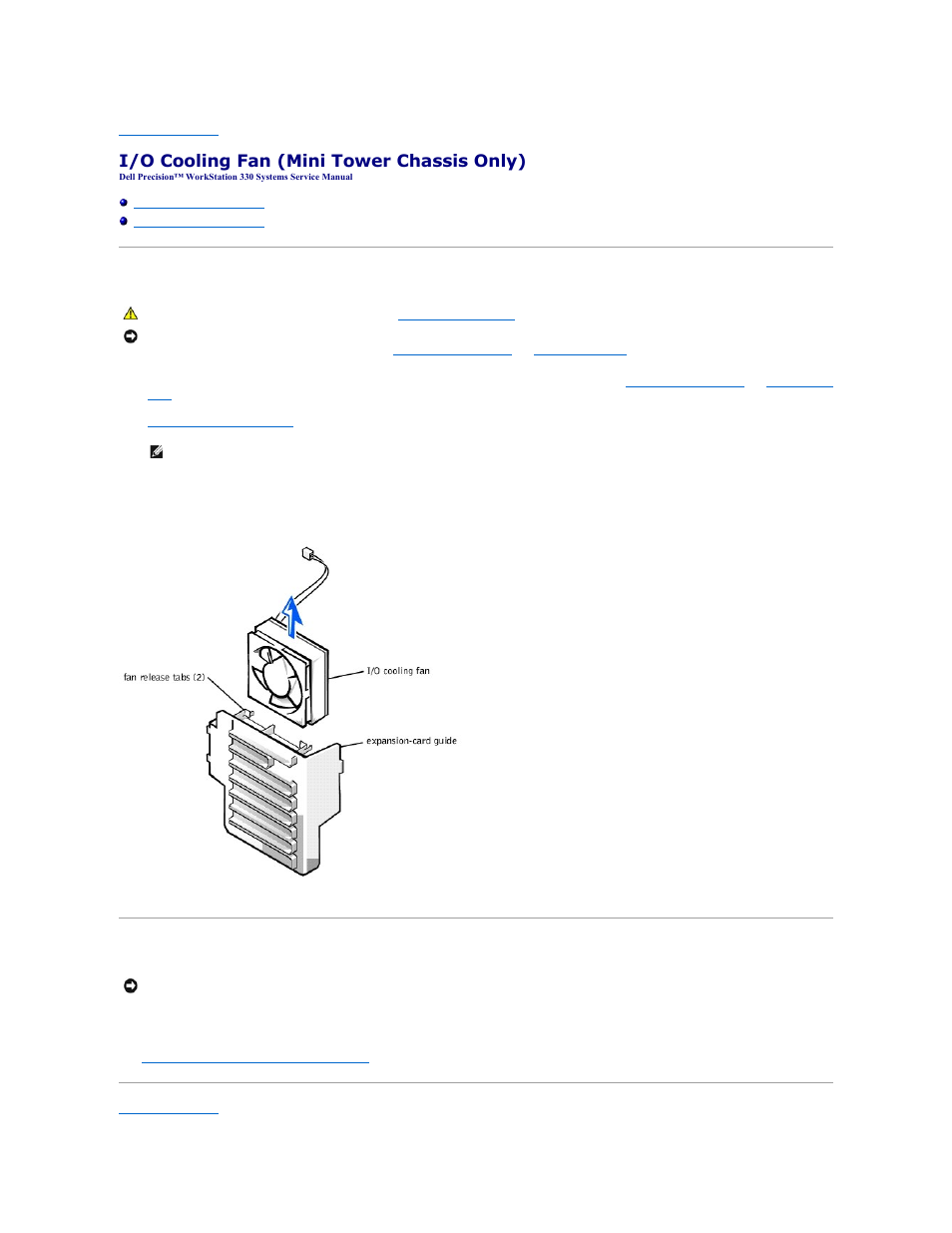 I/o cooling fan (mini tower chassis only) | Dell Precision 330 User Manual | Page 41 / 72
