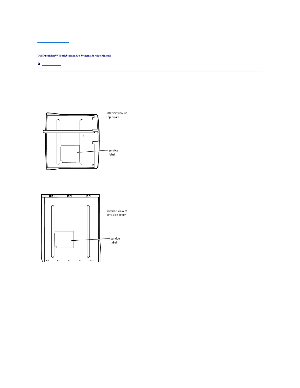 Interior service label | Dell Precision 330 User Manual | Page 61 / 72