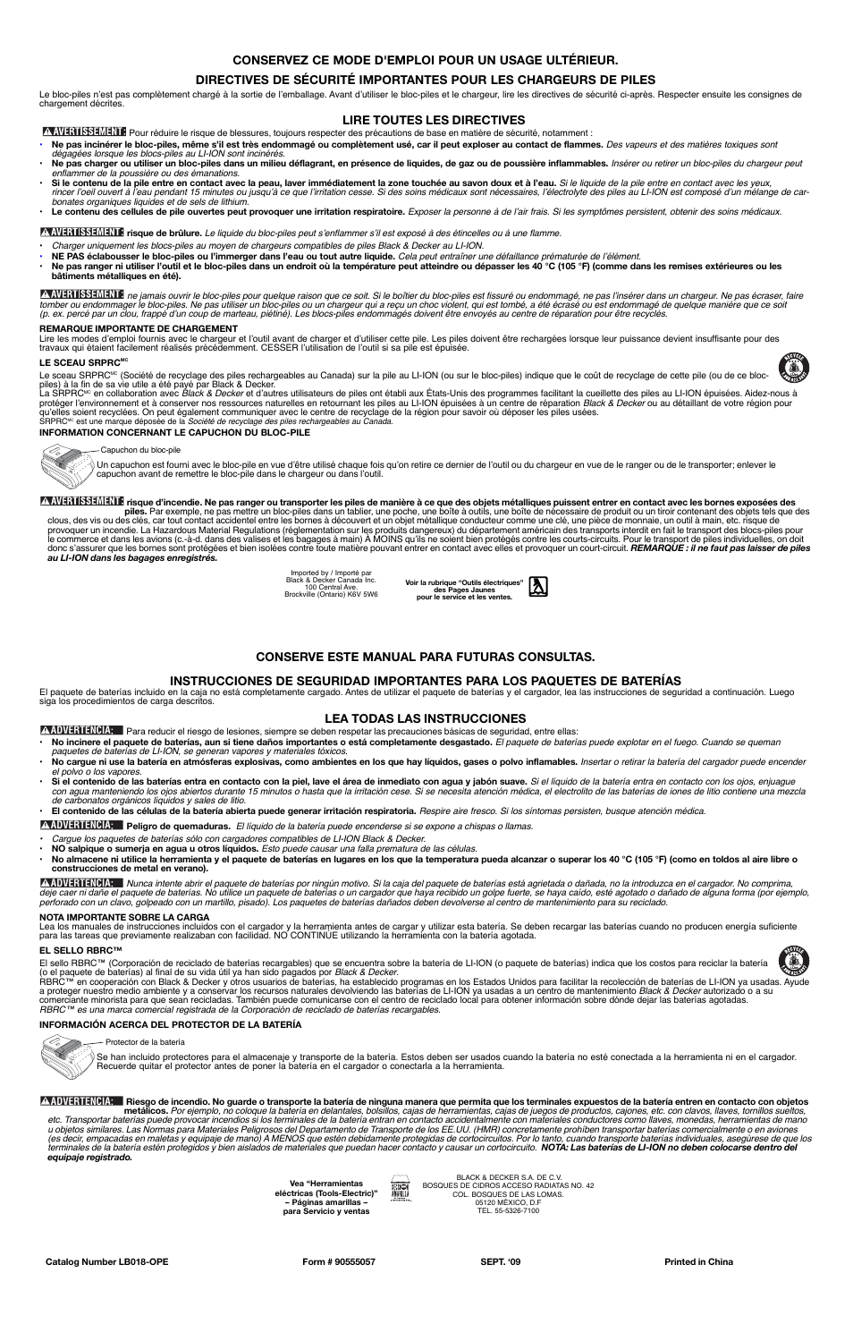 Black & Decker LB018OPE User Manual | Page 2 / 2