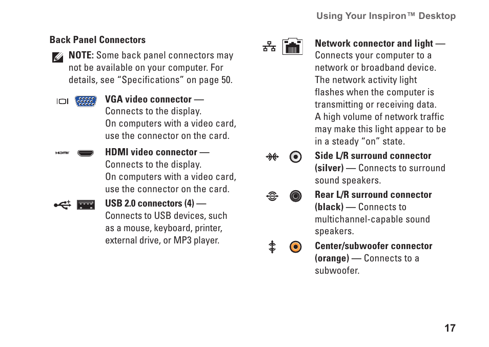 Dell Inspiron 545 (Early 2009) User Manual | Page 19 / 64