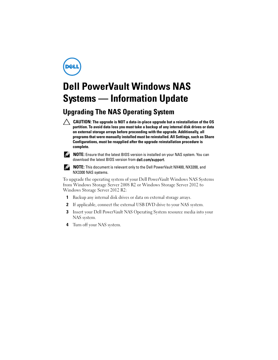 Dell Powervault NX400 User Manual | 2 pages