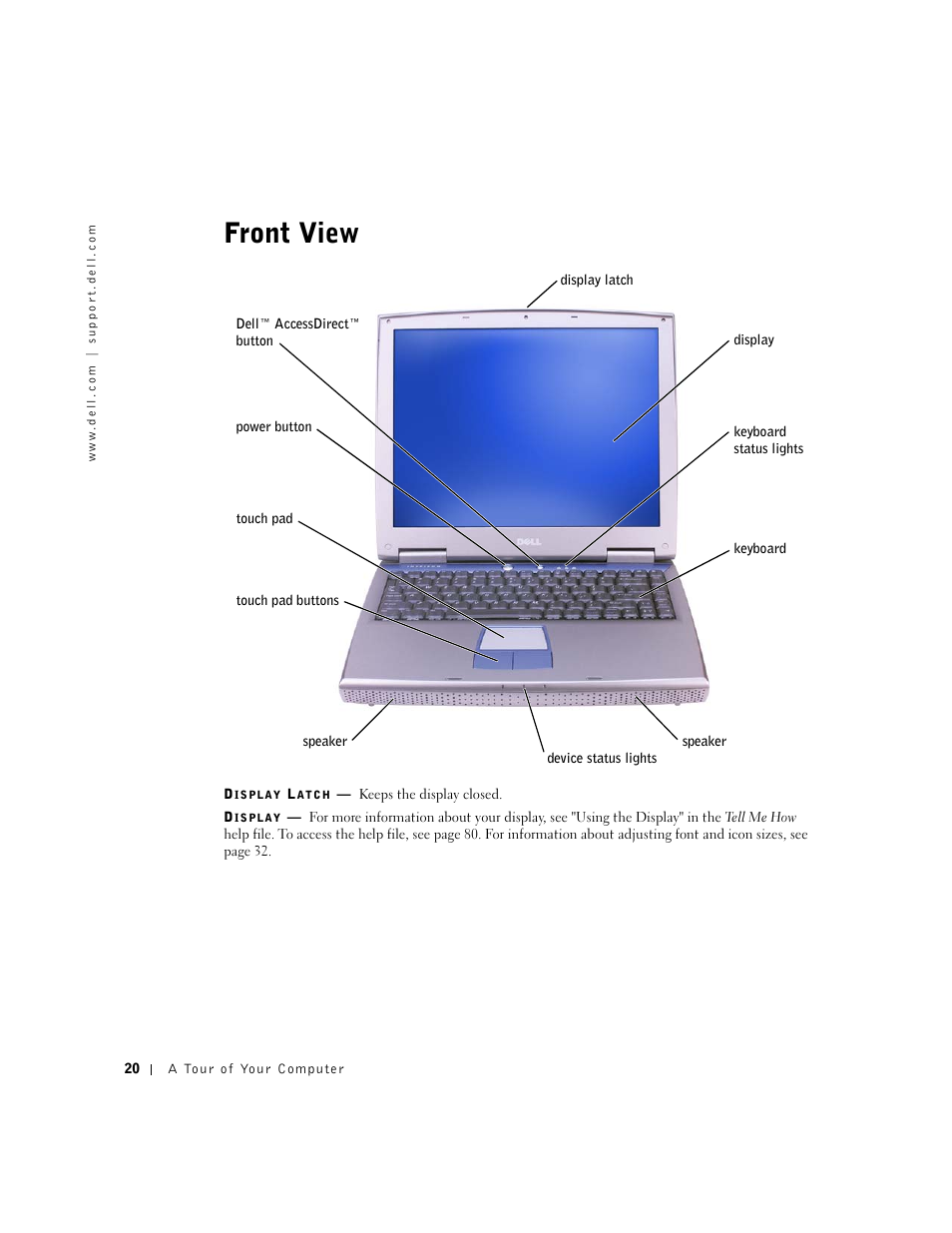 Front view | Dell Inspiron 5100 User Manual | Page 20 / 160