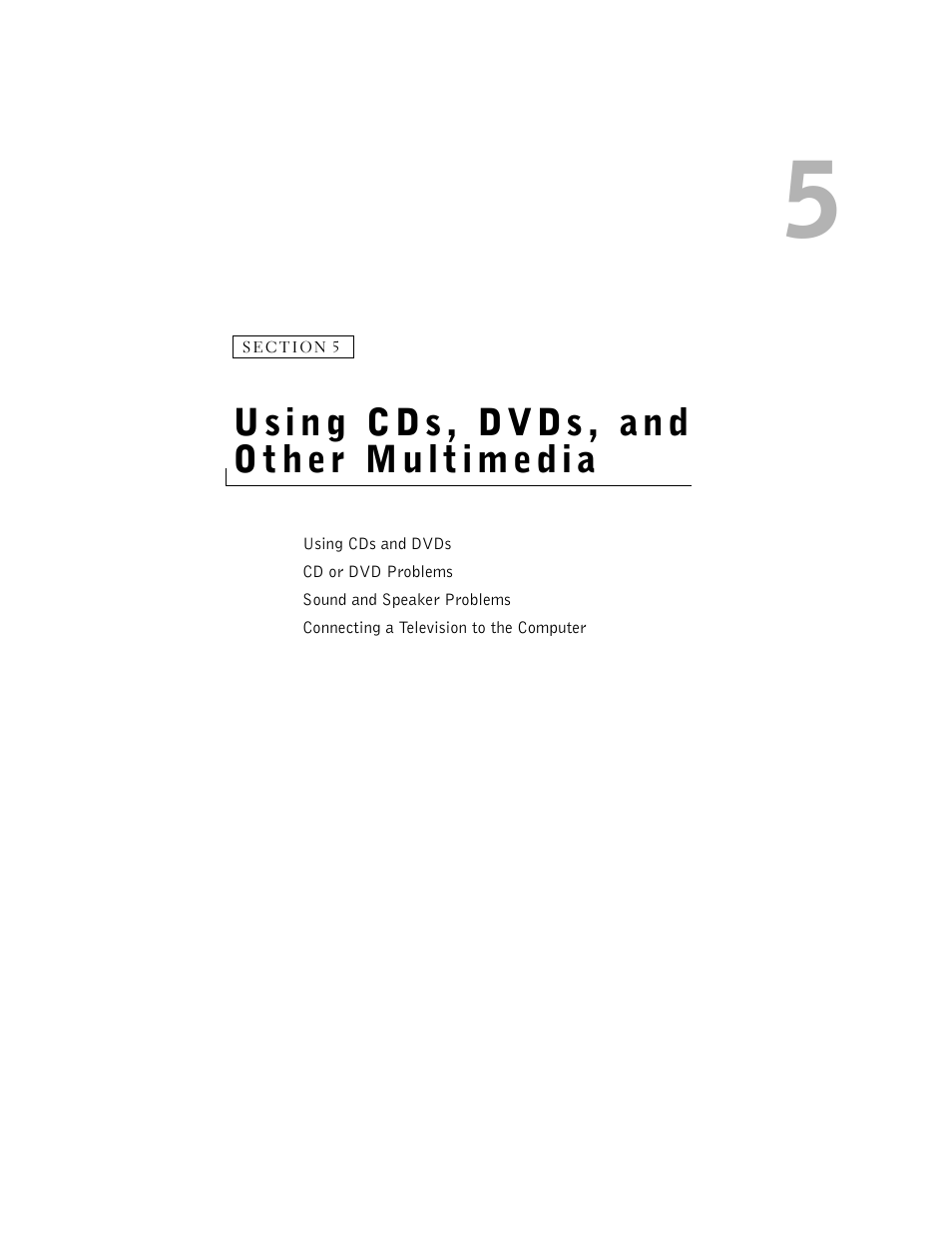 Using cds, dvds, and other multimedia, 5 using cds, dvds, and other multimedia | Dell Inspiron 5100 User Manual | Page 55 / 160