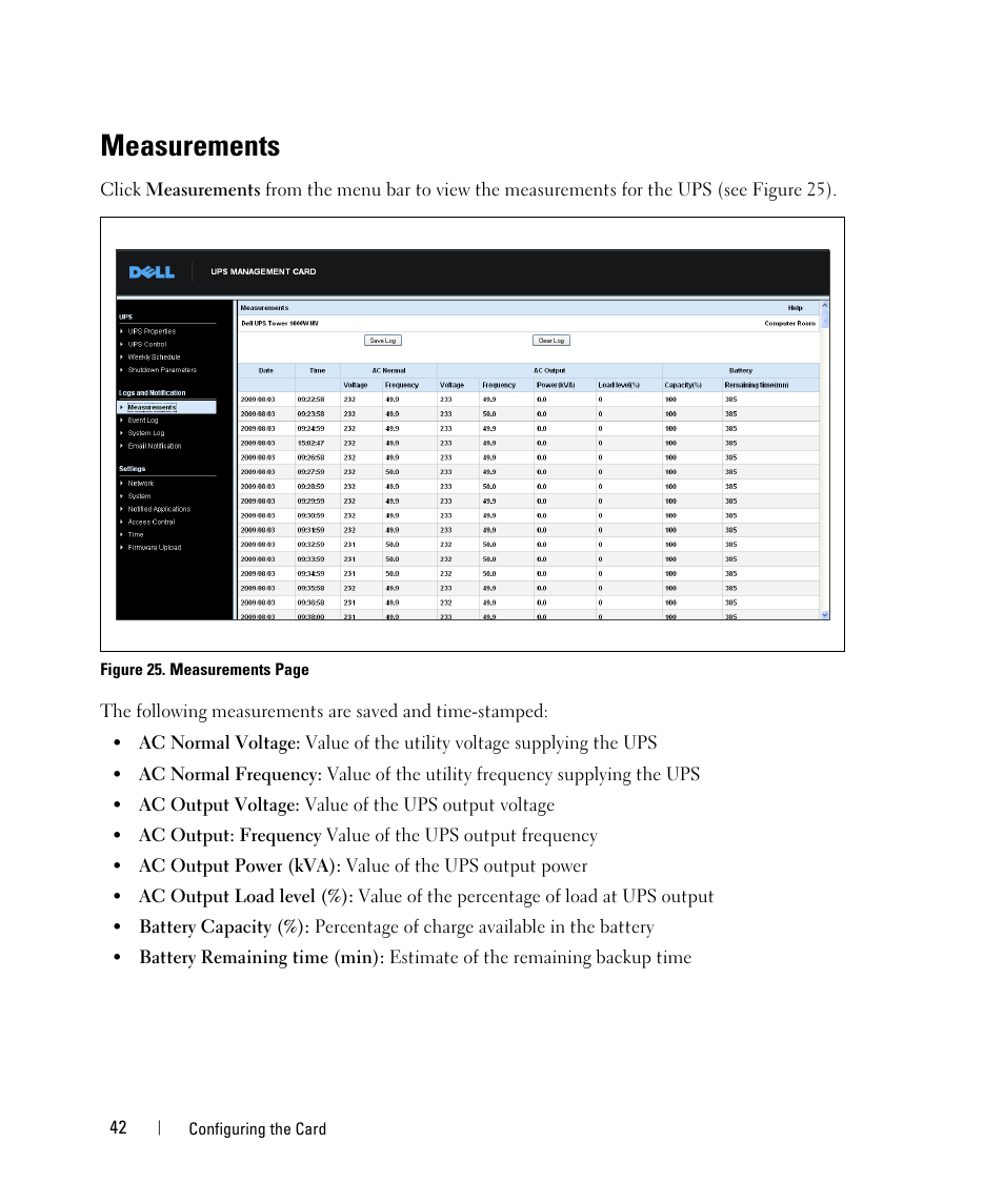 Measurements | Dell UPS 1000T User Manual | Page 42 / 88