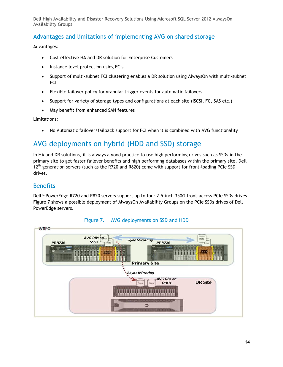 Avg deployments on hybrid (hdd and ssd) storage, Benefits, Figure 7 | Avg deployments on ssd and hdd | Dell POWEREDGE R720XD User Manual | Page 14 / 16