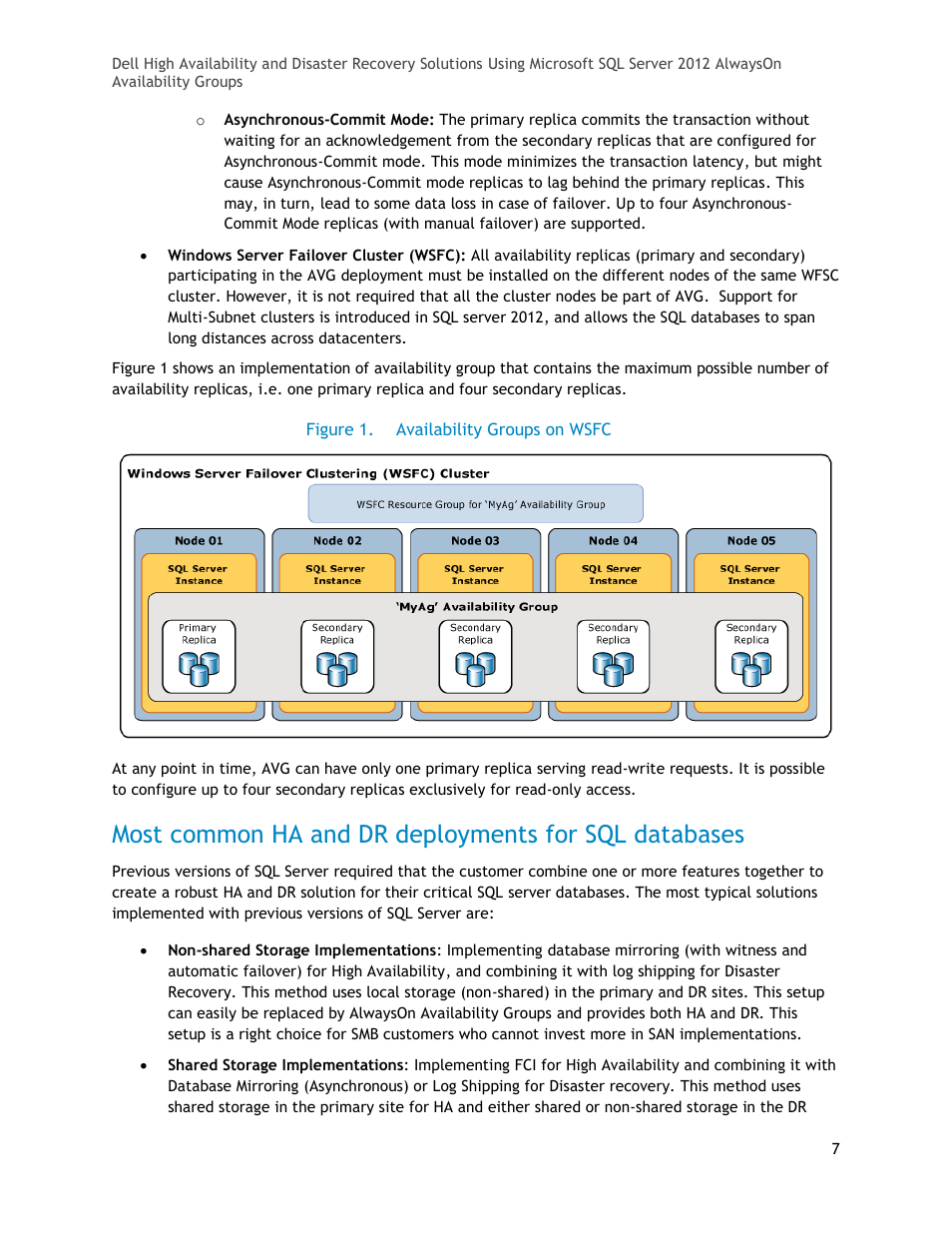 Figure 1, Availability groups on wsfc | Dell POWEREDGE R720XD User Manual | Page 7 / 16