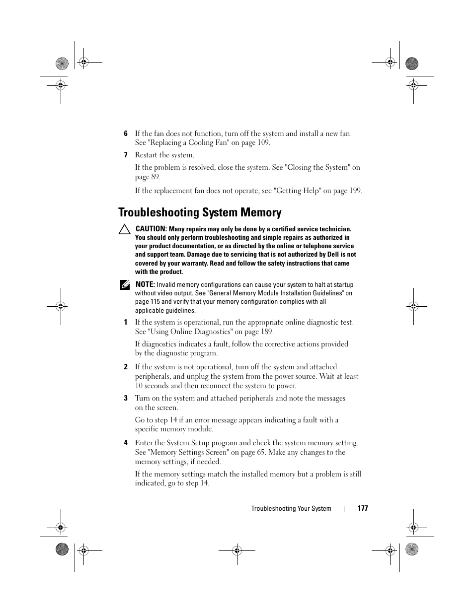Troubleshooting system memory | Dell PowerEdge R510 User Manual | Page 177 / 216