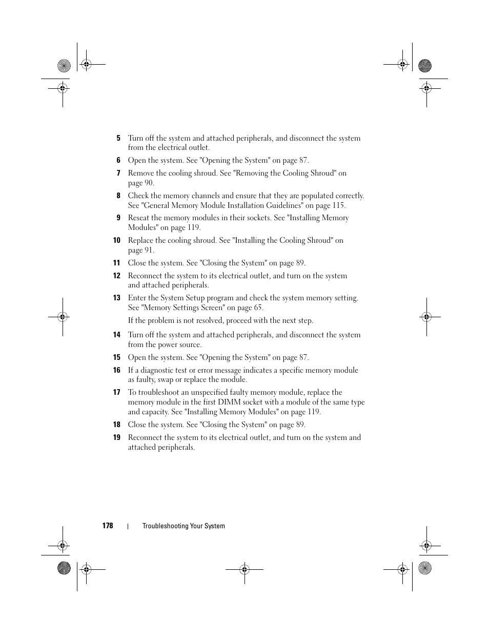 Go to step 14 if an error message, Indicated, go to step 14 | Dell PowerEdge R510 User Manual | Page 178 / 216