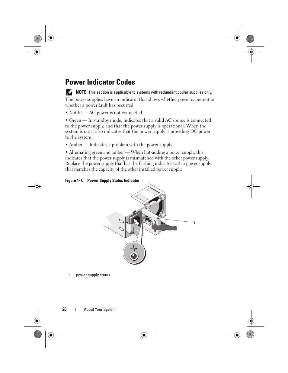 Power indicator codes | Dell PowerEdge R510 User Manual | Page 26 / 216