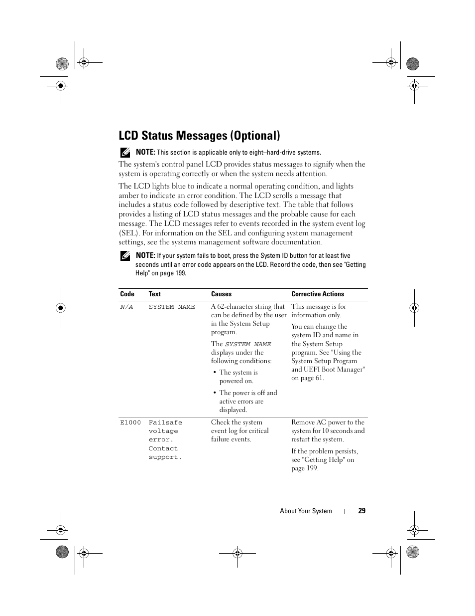 Lcd status messages (optional) | Dell PowerEdge R510 User Manual | Page 29 / 216