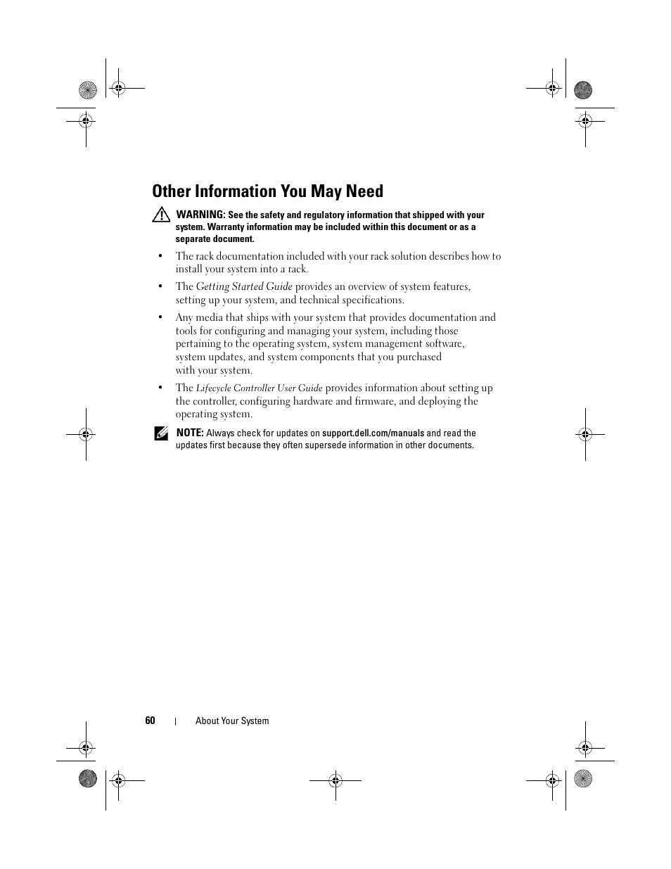 Other information you may need | Dell PowerEdge R510 User Manual | Page 60 / 216