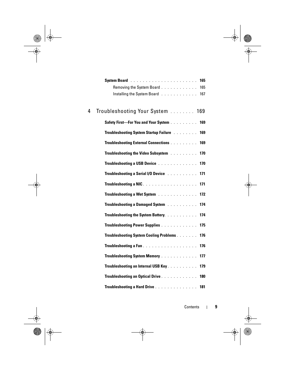 4troubleshooting your system | Dell PowerEdge R510 User Manual | Page 9 / 216
