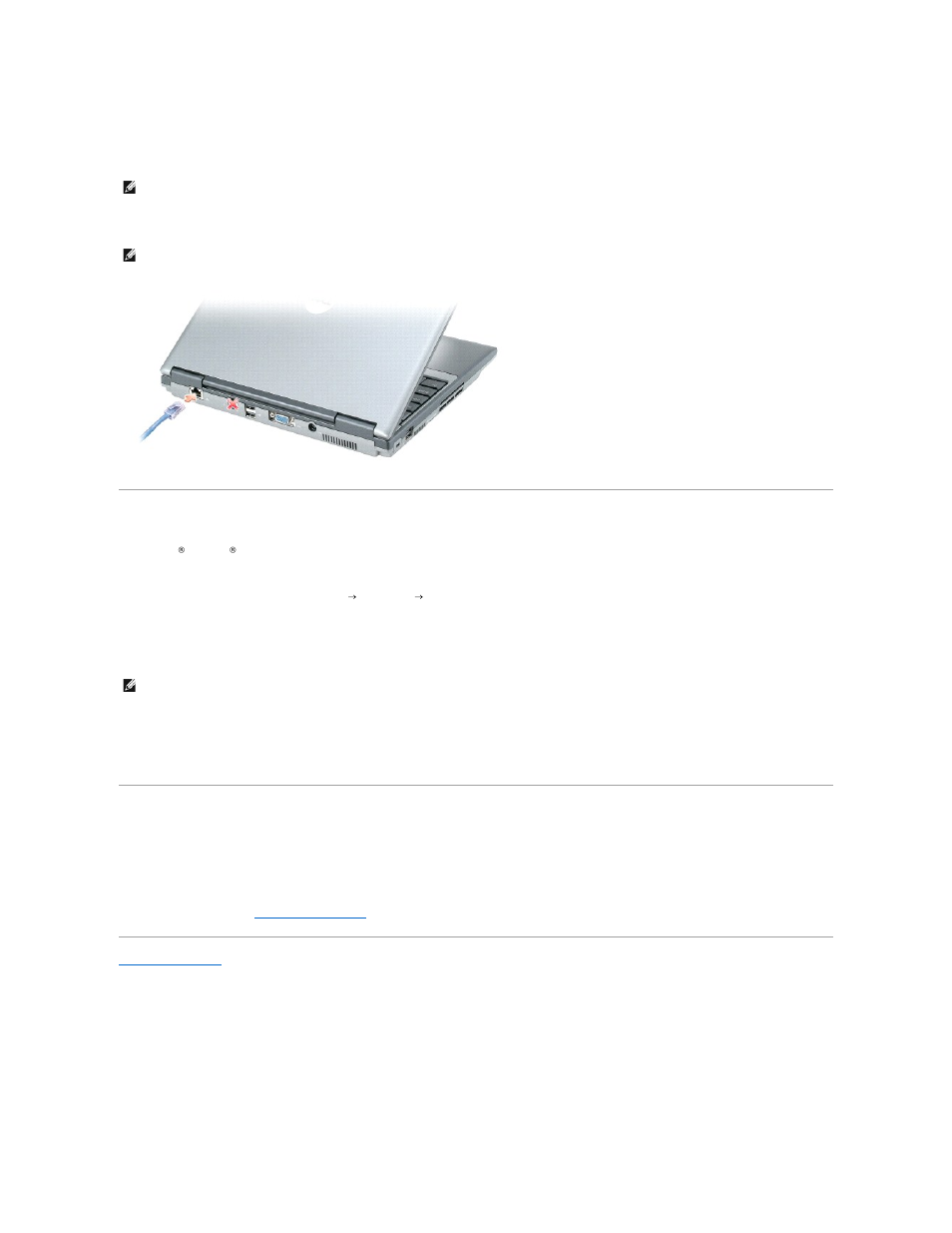 Setting up a home and office network, Network setup wizard, Internet connection firewall | Dell Latitude D410 User Manual | Page 107 / 107