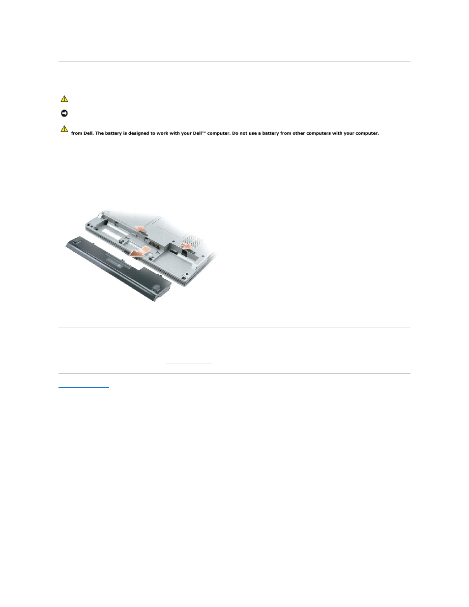 Replacing the battery, Storing a battery | Dell Latitude D410 User Manual | Page 14 / 107