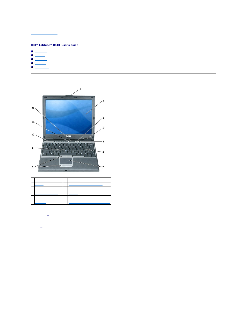 About your computer, Front view | Dell Latitude D410 User Manual | Page 2 / 107