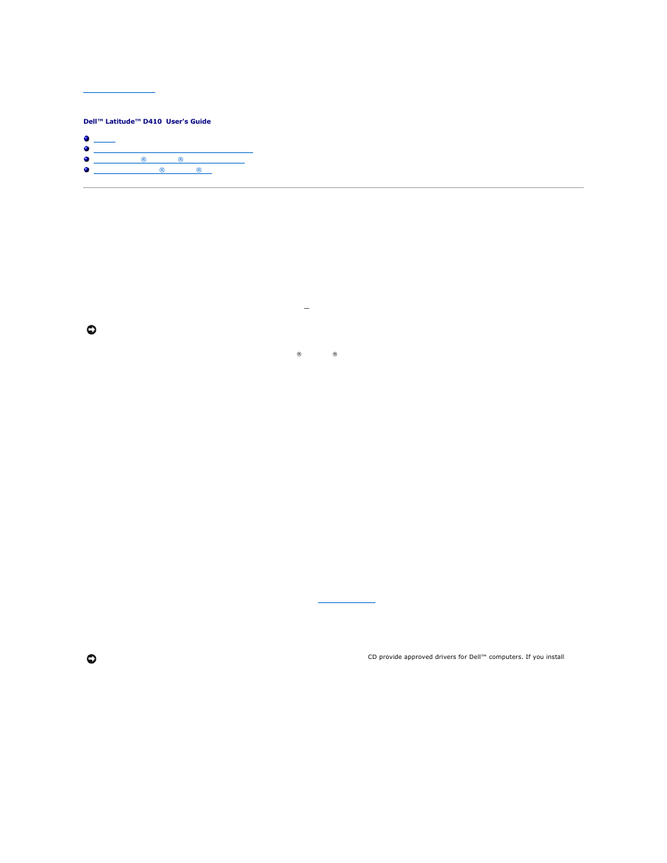 Reinstalling software, Drivers, What is a driver | Identifying drivers, Reinstalling drivers and utilities | Dell Latitude D410 User Manual | Page 26 / 107