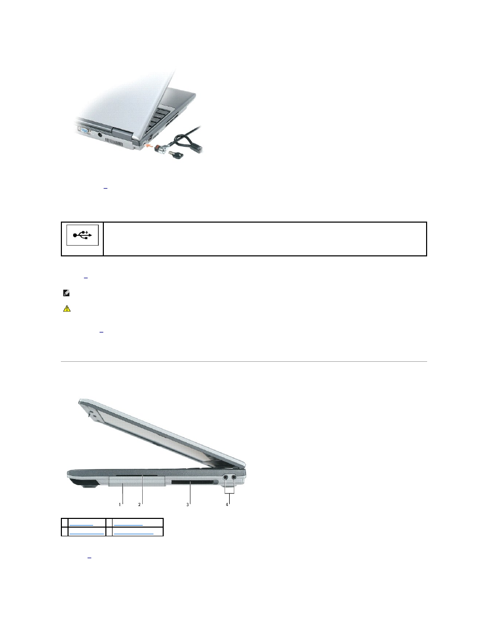 Right view, D/bay connector, Infrared sensor | Usb connector | Dell Latitude D410 User Manual | Page 5 / 107