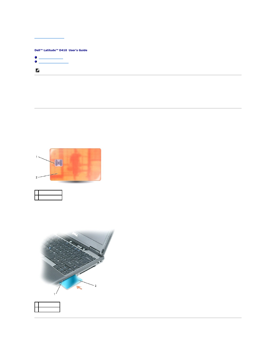 Using smart cards, About smart cards, Installing a smart card | Dell Latitude D410 User Manual | Page 79 / 107