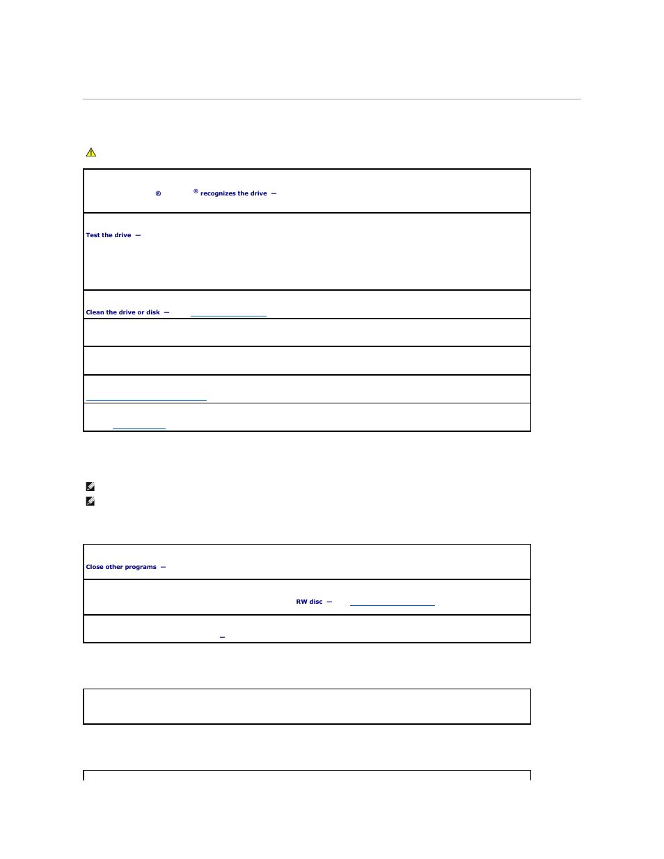 Drive problems, Cd and dvd drive problems | Dell Latitude D410 User Manual | Page 82 / 107