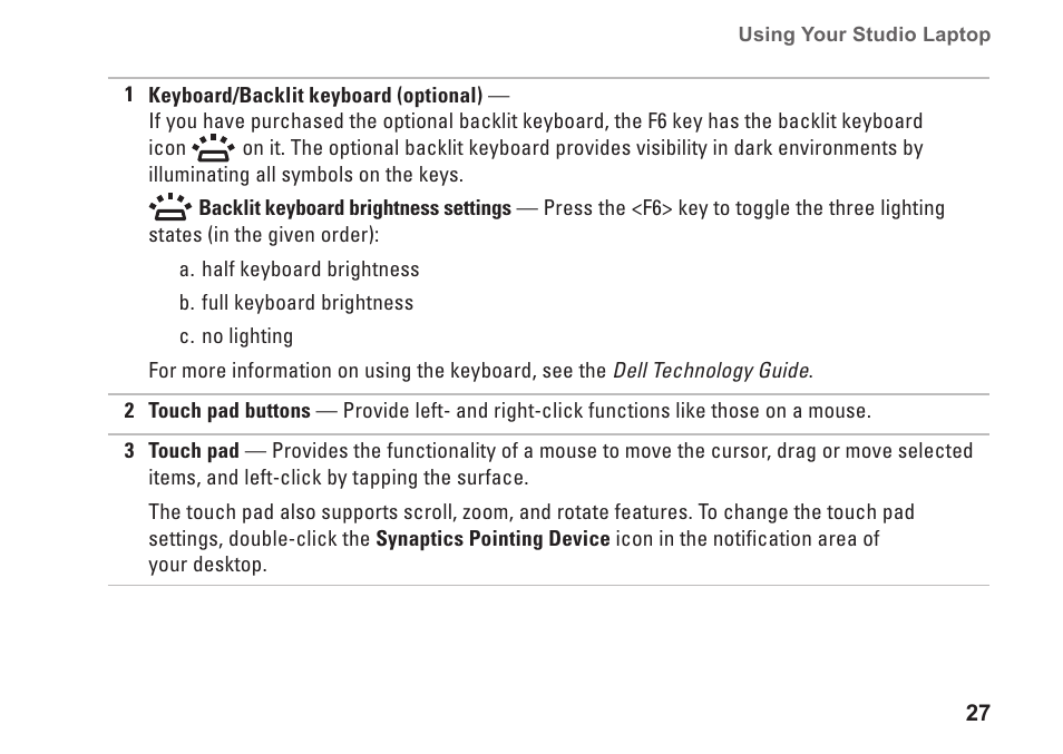 Dell Studio 1450 (Mid 2009) User Manual | Page 29 / 94