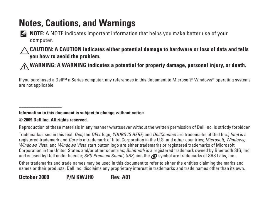 Dell Studio 1450 (Mid 2009) User Manual | Page 4 / 94