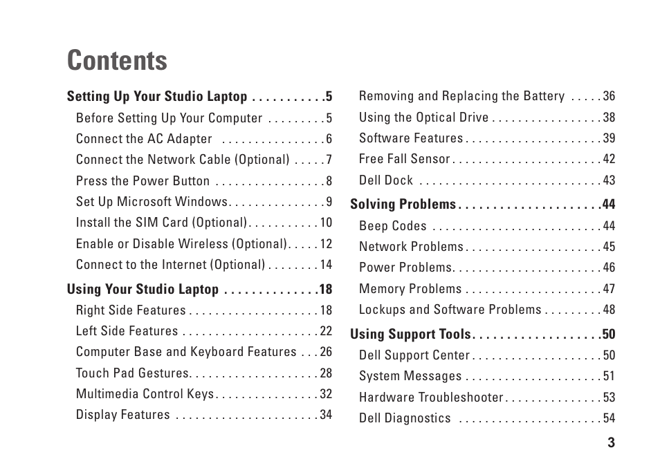 Dell Studio 1450 (Mid 2009) User Manual | Page 5 / 94