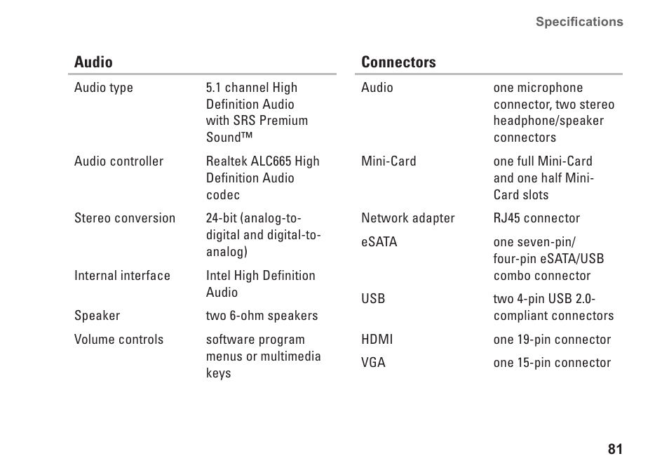 Dell Studio 1450 (Mid 2009) User Manual | Page 83 / 94