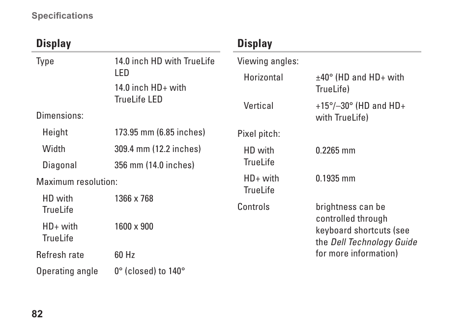 Dell Studio 1450 (Mid 2009) User Manual | Page 84 / 94