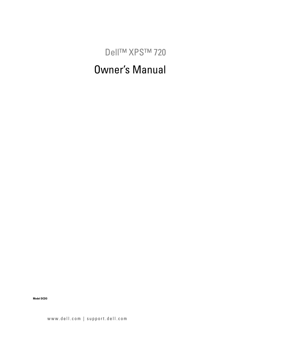 Dell XPS 720 (Mid 2007) User Manual | 218 pages