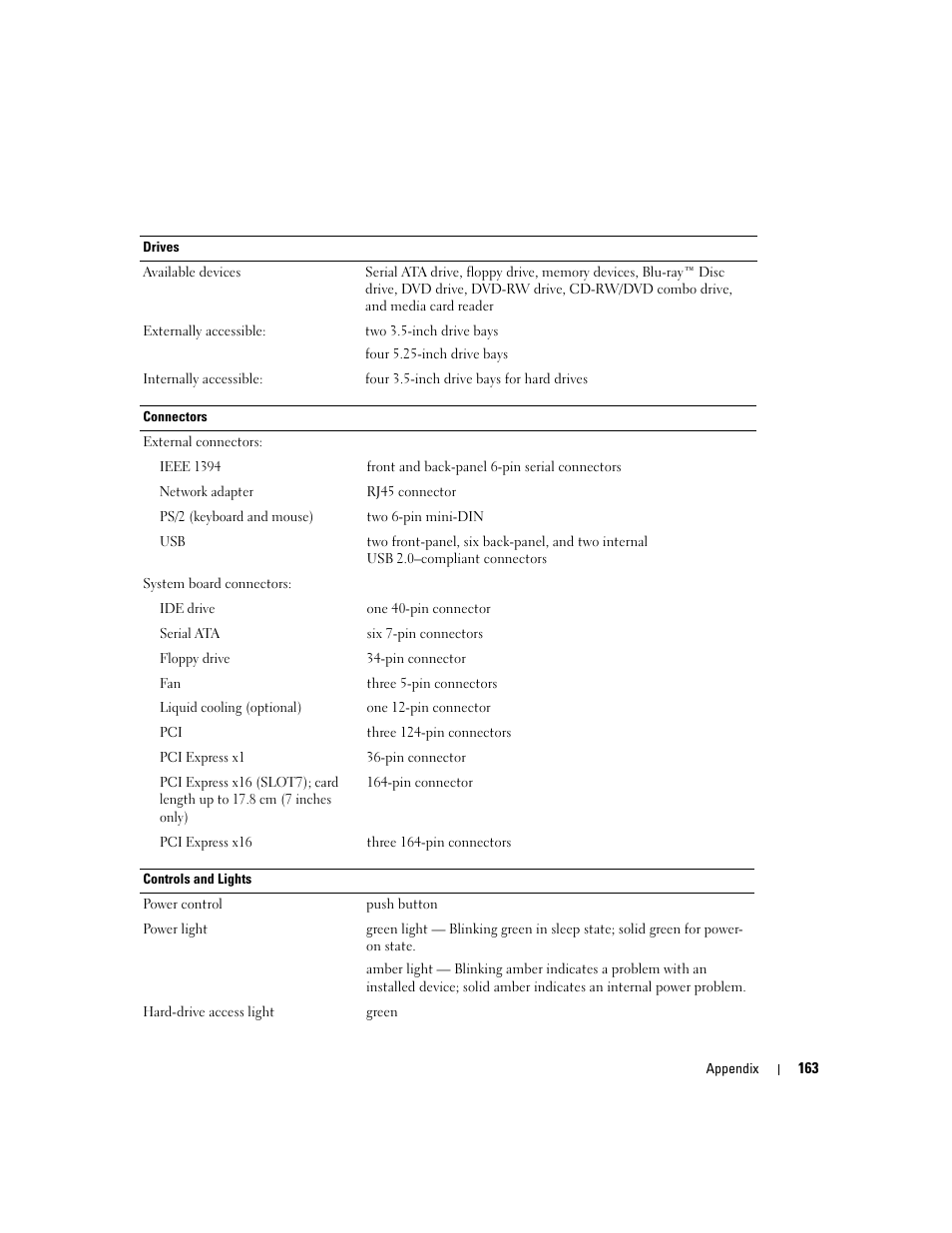 If the link integrity light is off (see "controls | Dell XPS 720 (Mid 2007) User Manual | Page 163 / 218