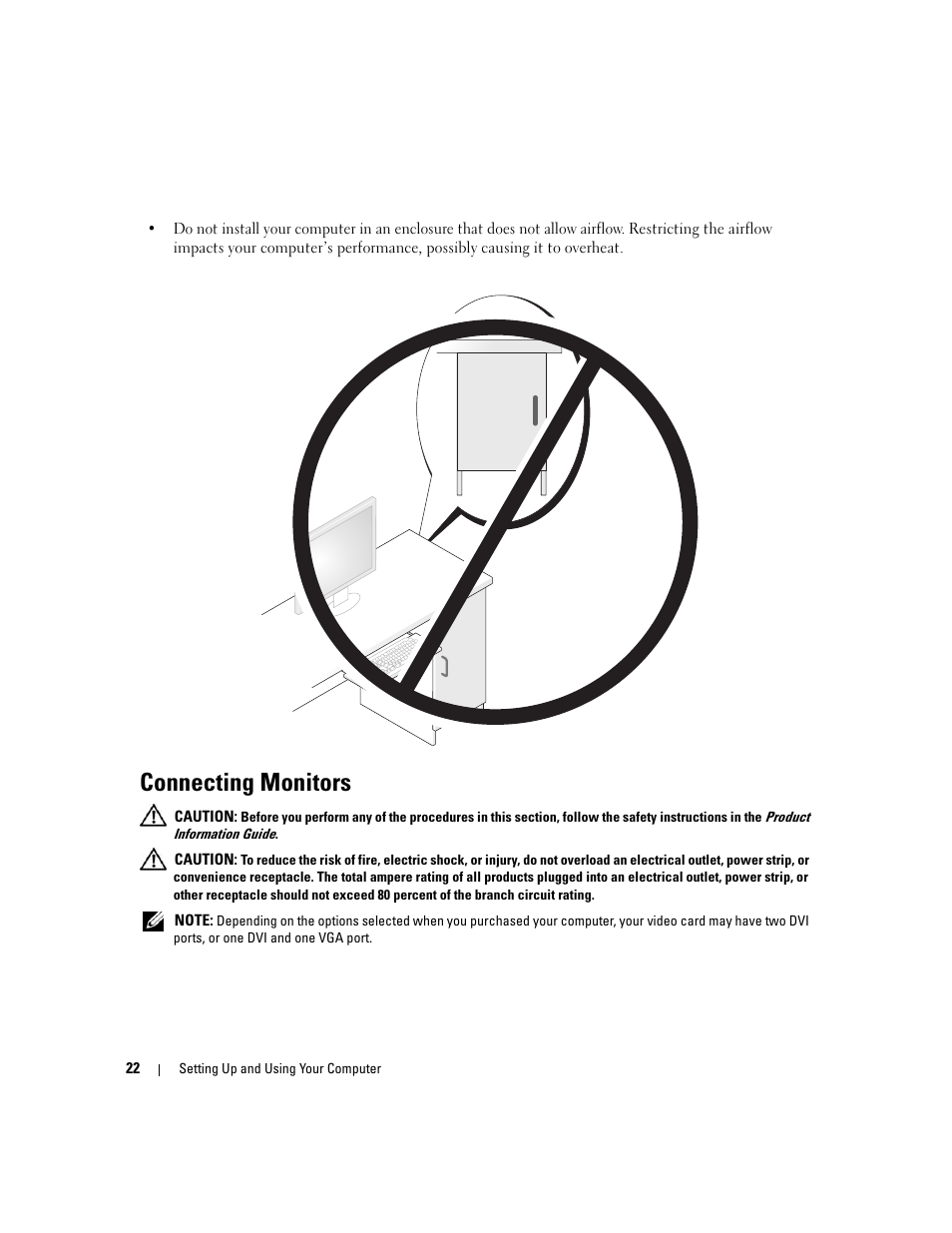 Connecting monitors | Dell XPS 720 (Mid 2007) User Manual | Page 22 / 218