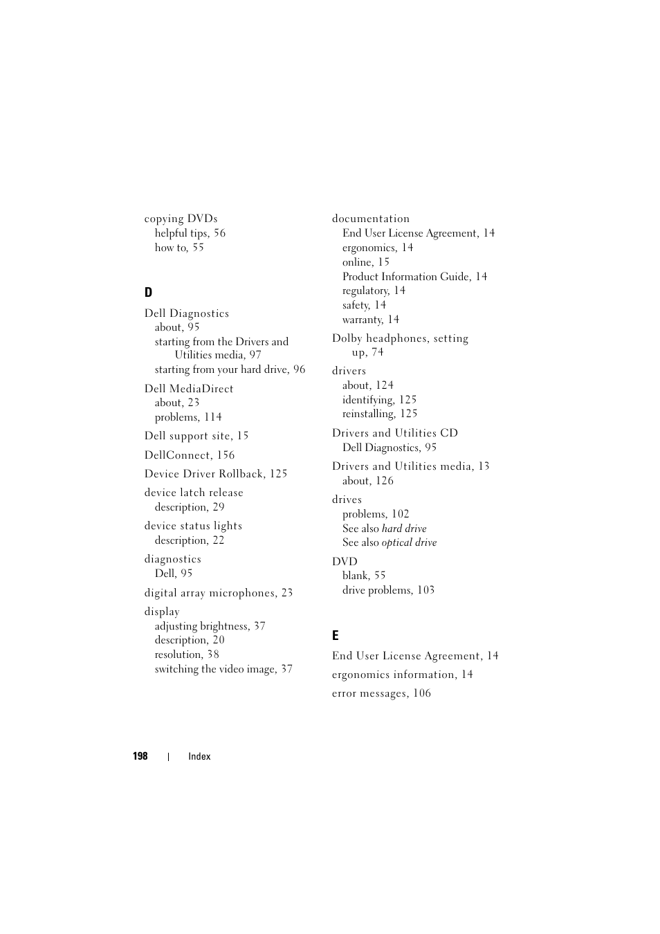 Dell Inspiron 1526 (Late 2007) User Manual | Page 200 / 206