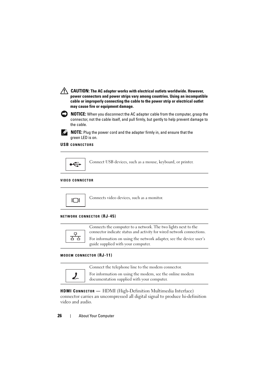 Dell Inspiron 1526 (Late 2007) User Manual | Page 26 / 206
