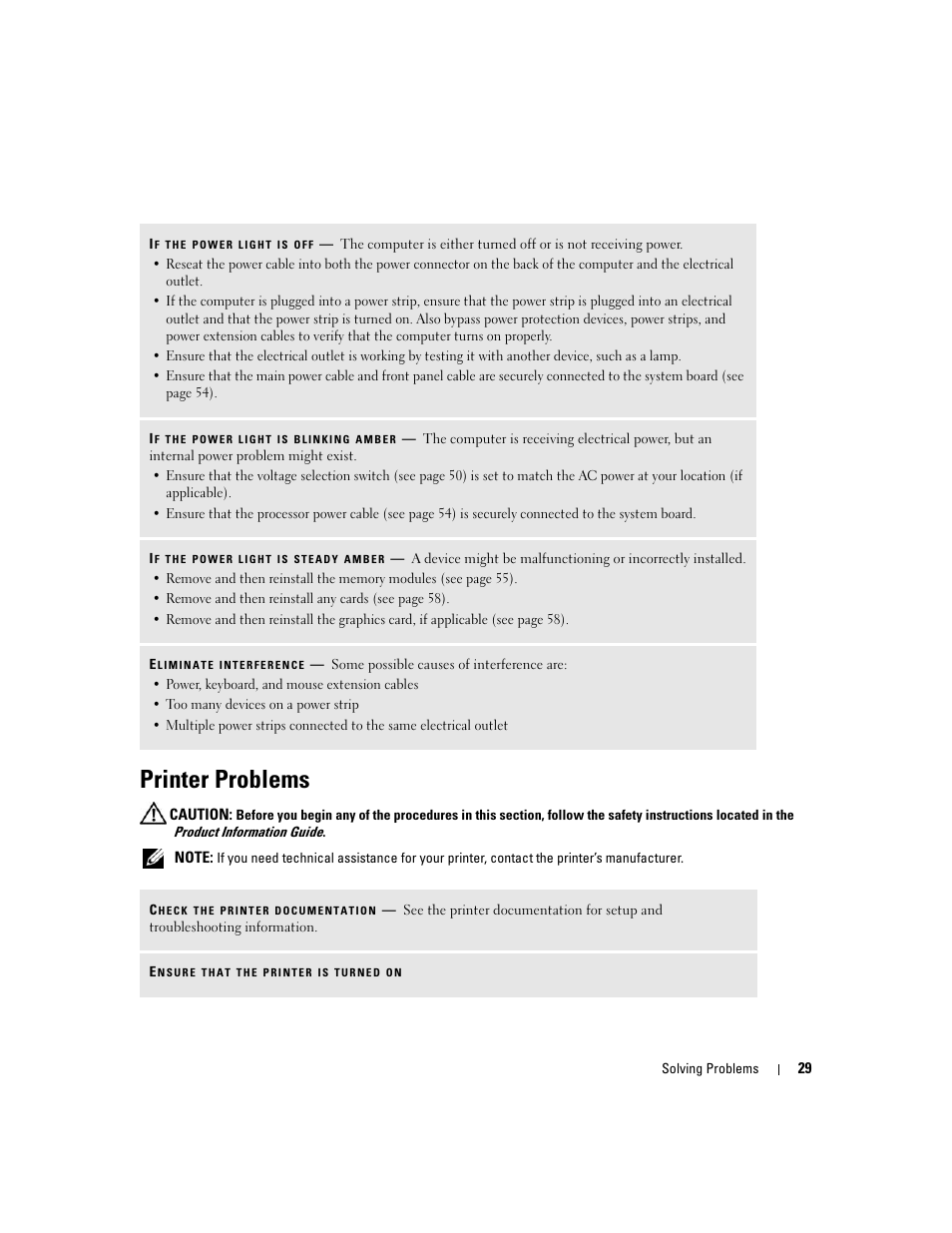 Printer problems | Dell Dimension 1100/B110 User Manual | Page 29 / 116