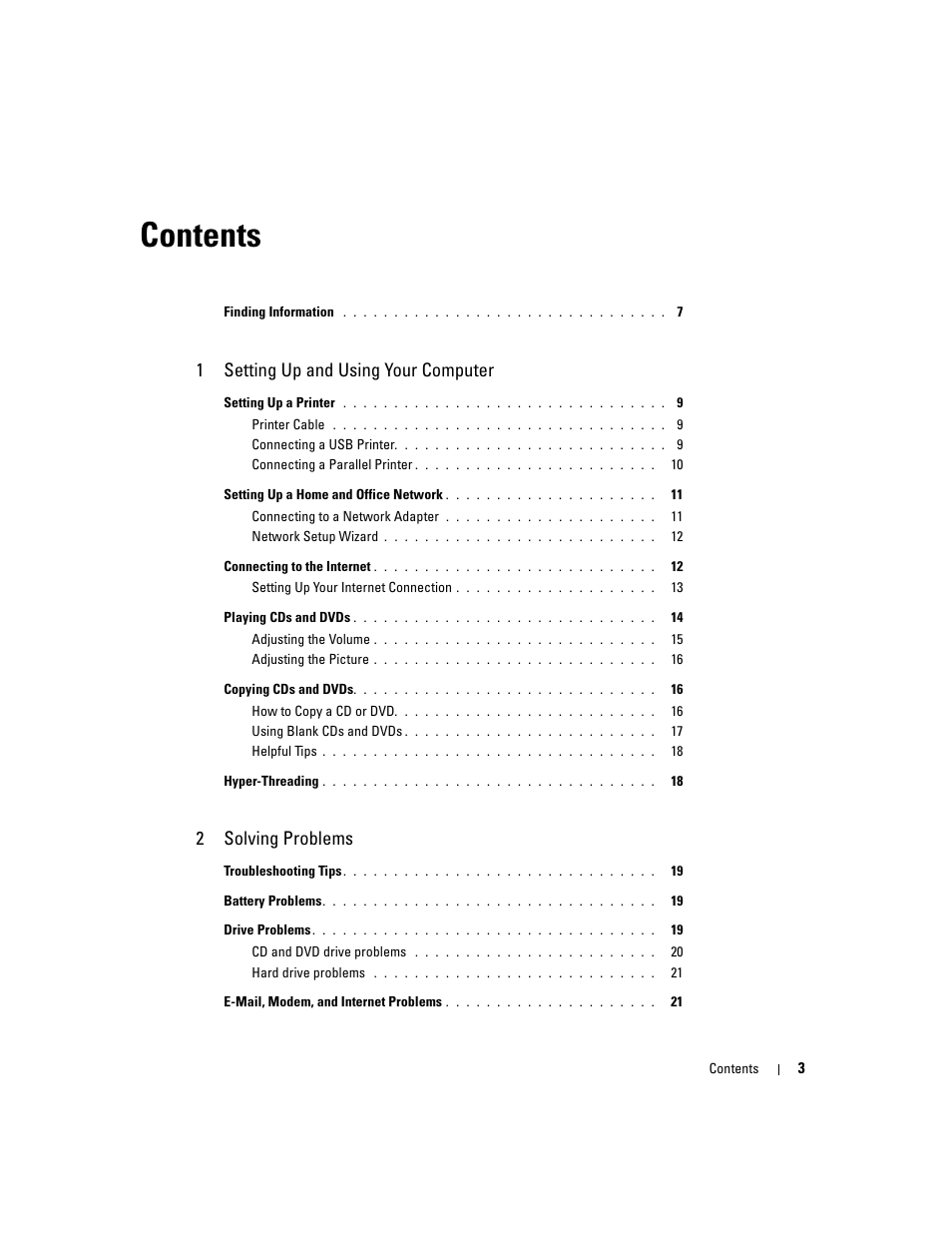 Dell Dimension 1100/B110 User Manual | Page 3 / 116