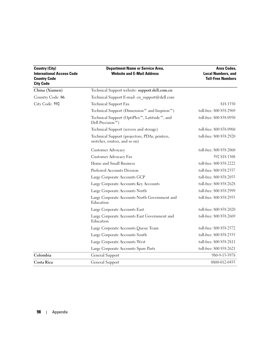 Dell Dimension 1100/B110 User Manual | Page 98 / 116