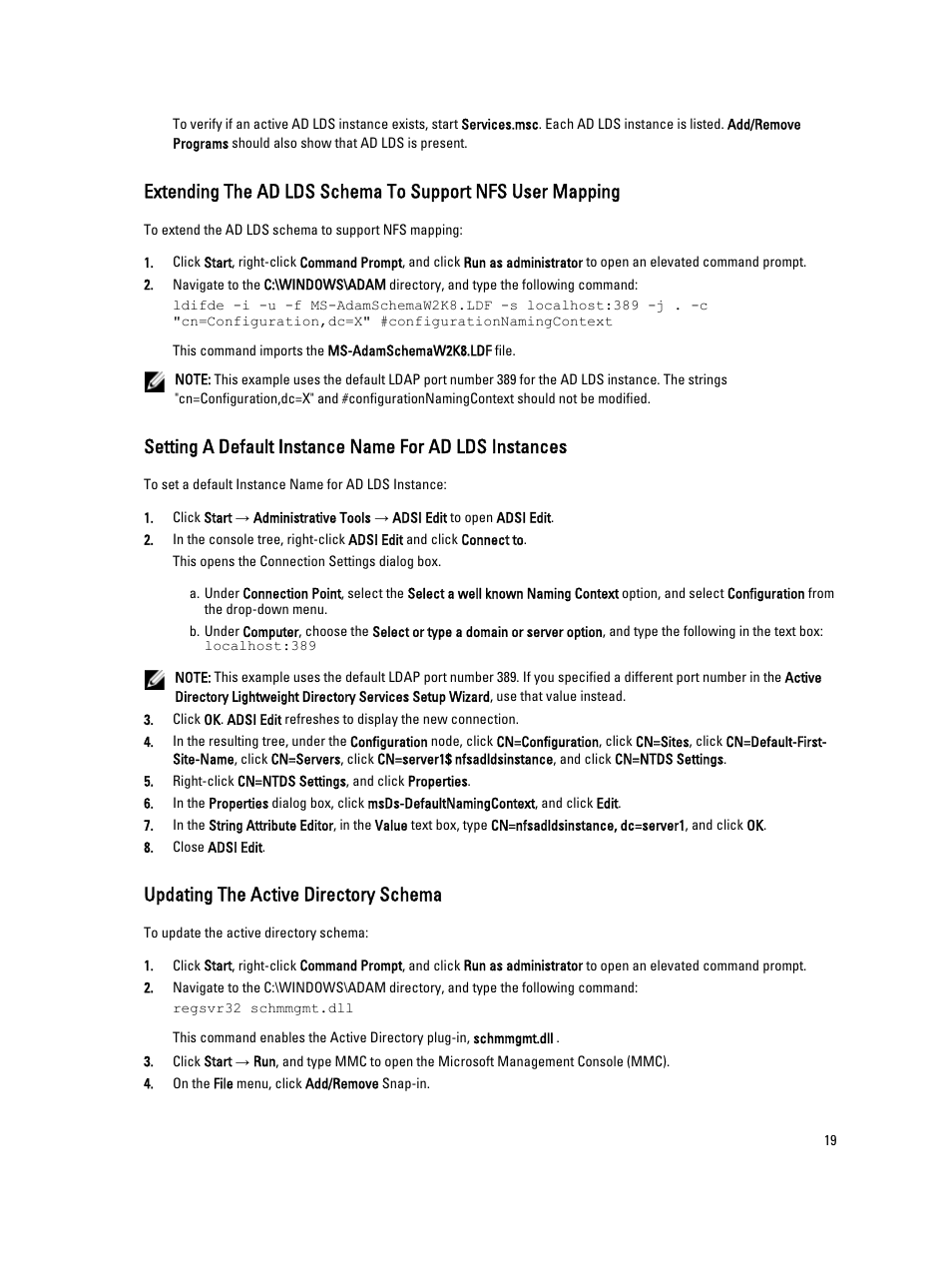 Updating the active directory schema | Dell PowerVault 701N (Deskside NAS Appliance) User Manual | Page 19 / 29